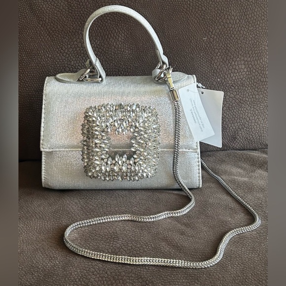 JOSEPH D’AREZZO Handbags - Joseph d'Arezzo Silver Jewel Crossbody - NWT